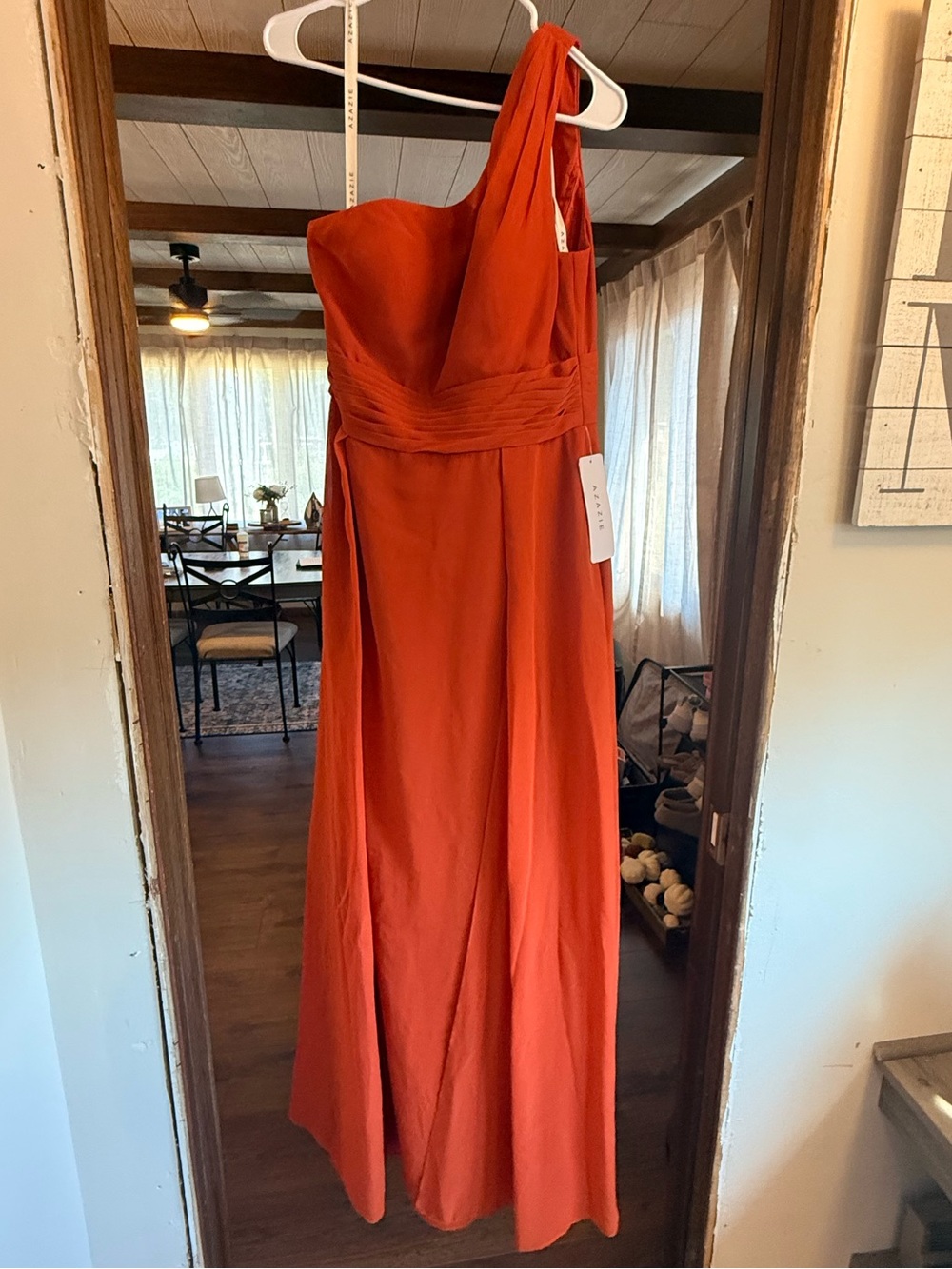 Azazie One-Shoulder Rust Orange